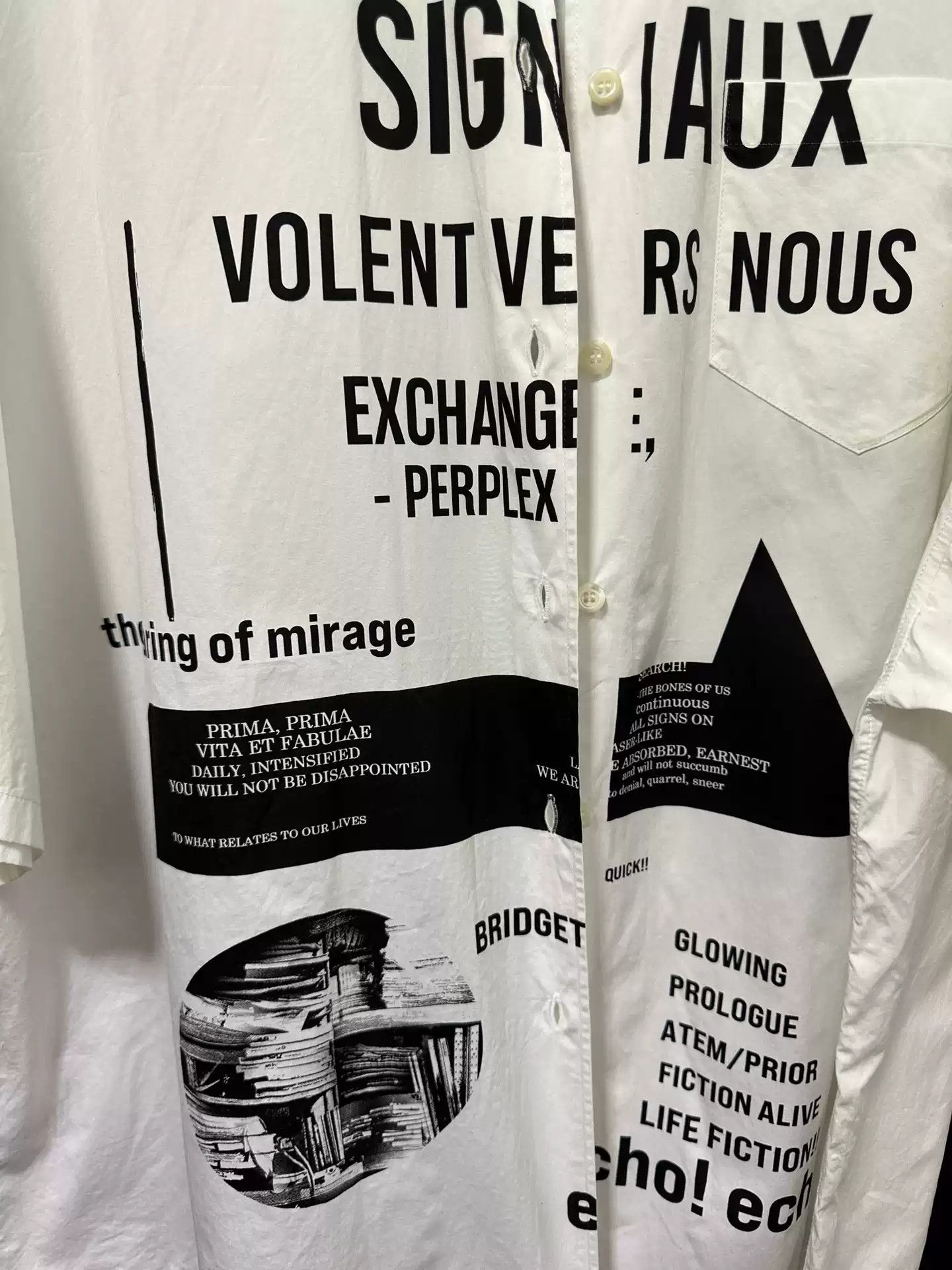 Prada Prada x Raf Simons slogan short silhouette shirt Size US M / EU 48-50 / 2 - 2 Thumbnail