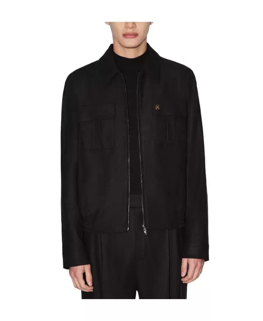 Amiri Wool Fannel Blouson Wool Logo Jacket Light Jackets