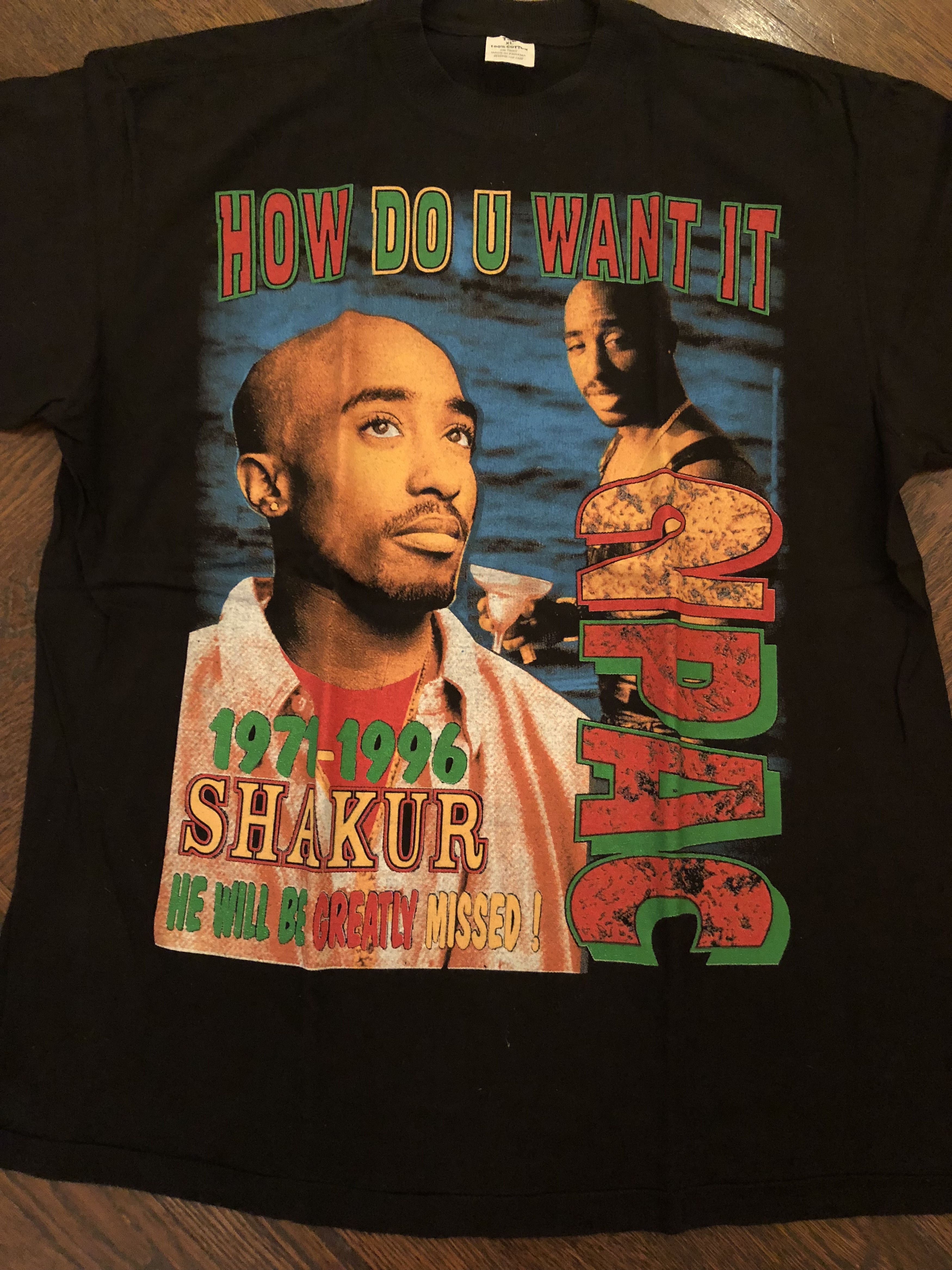 2PAC Tシャツ HOW DO U WANT IT XL フェード 2PAC Tシャツ HOW DO U WANT IT XL フェード
