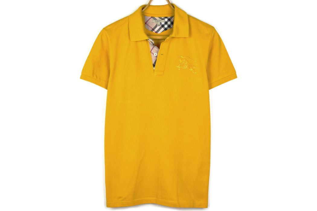 Burberry logo yellow polo Grailed