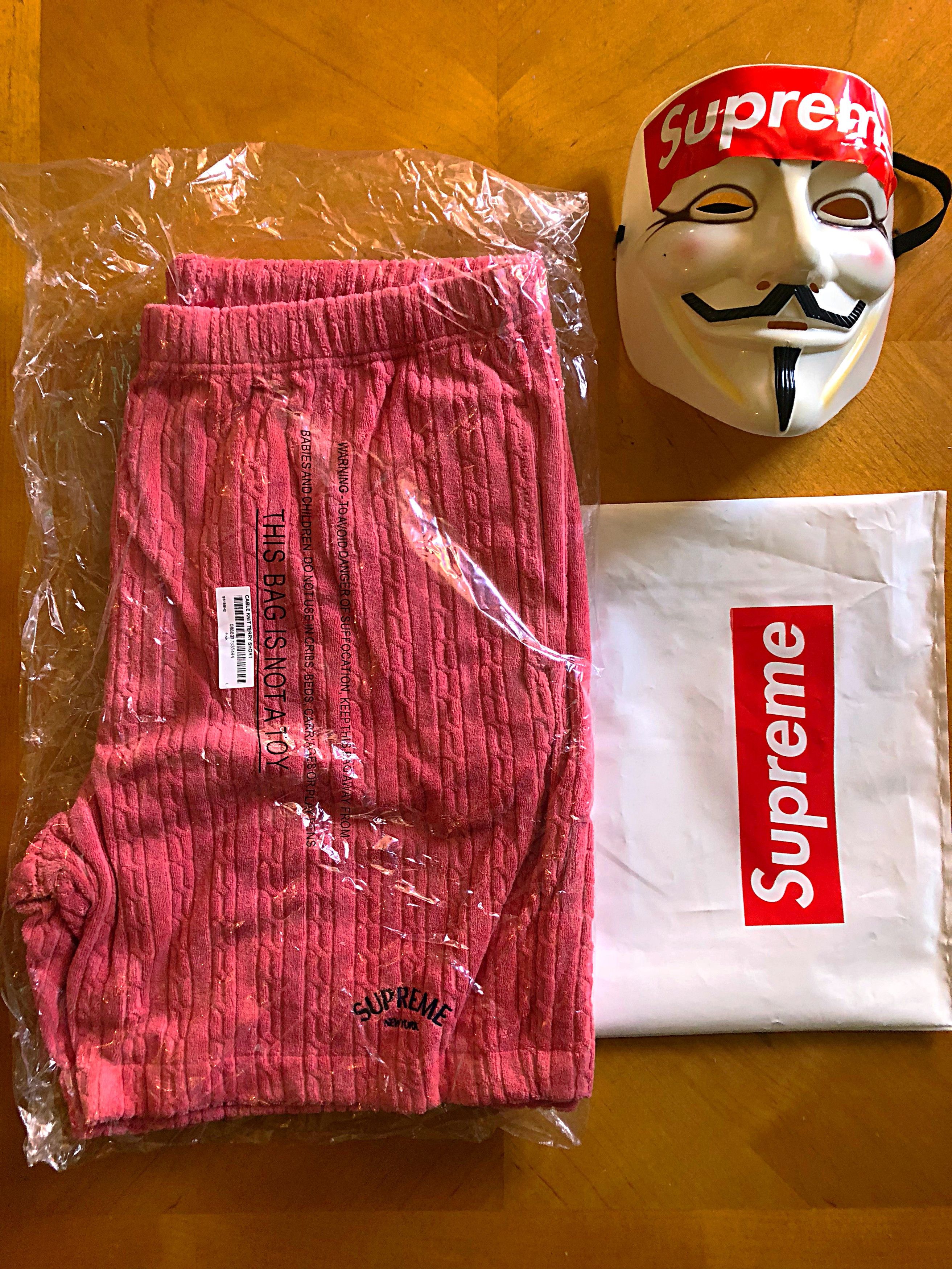 Supreme Cable Knit Terry Shorts (Pink) | Grailed