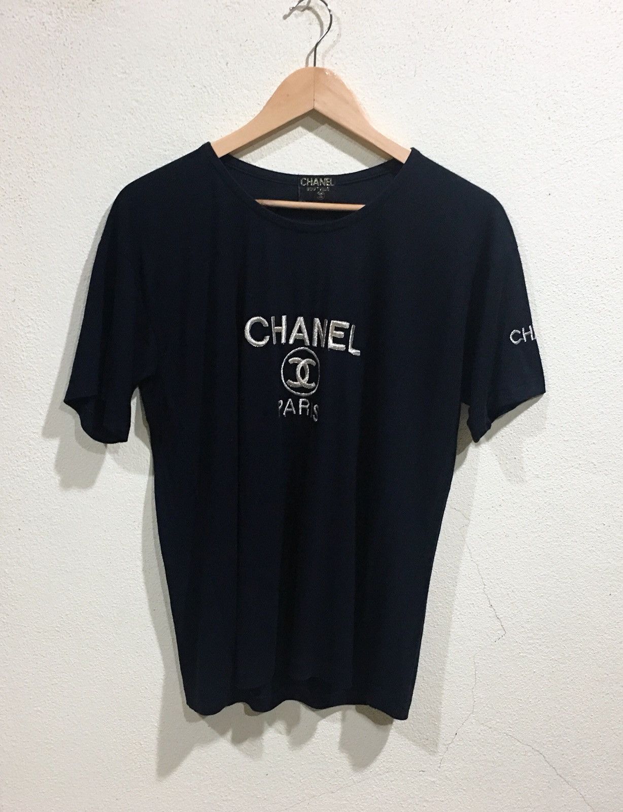 Vintage Extremely Rare Vintage Bootleg Chanel Paris T shirt Yellow Black Luxury Fashion Pullover Jumper Sweater Very Rare Colour gucci ysl d g fendi Grailed