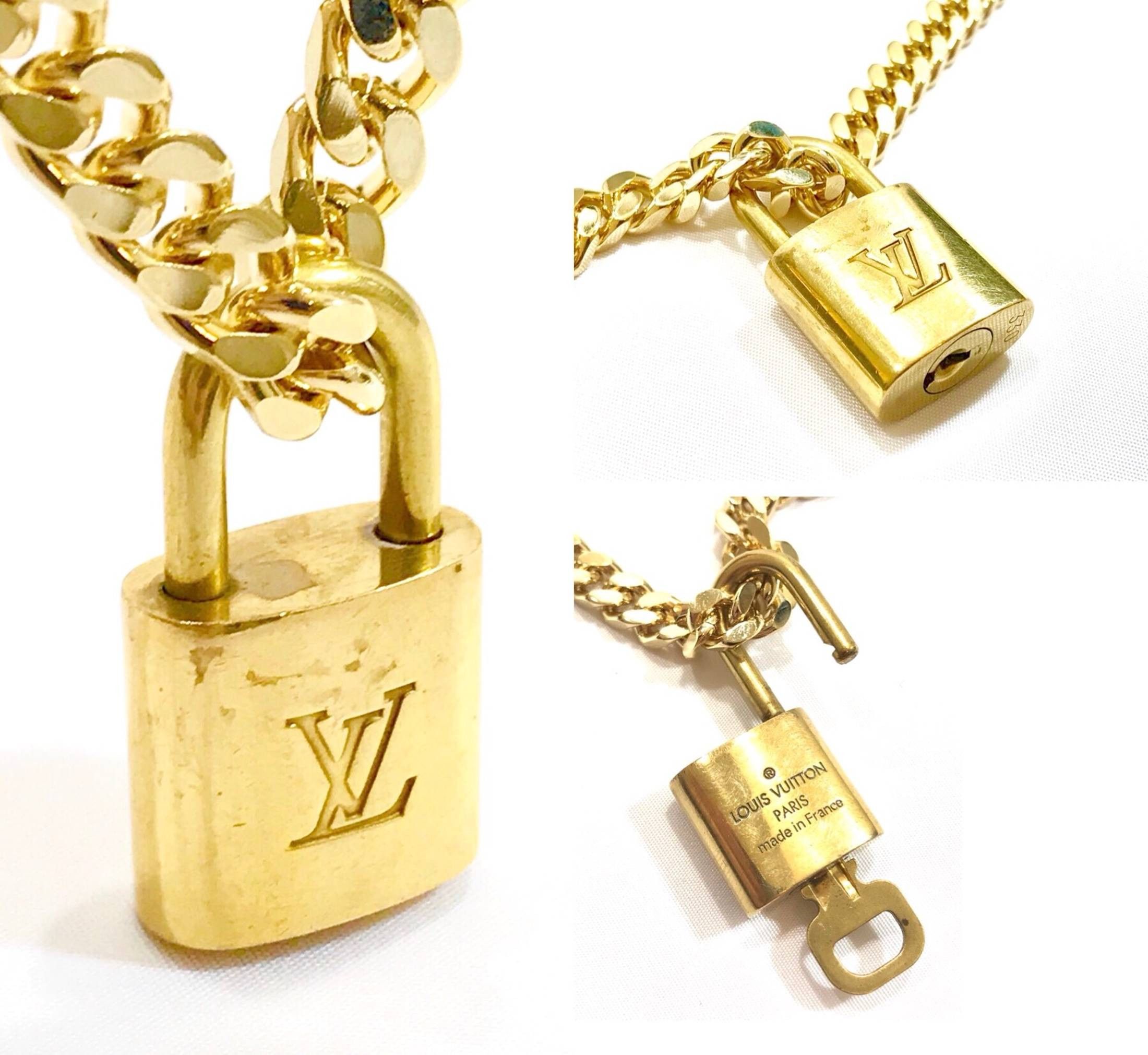 Louis Vuitton Cuban Link Lock & Key 14K Gold Chain | Grailed