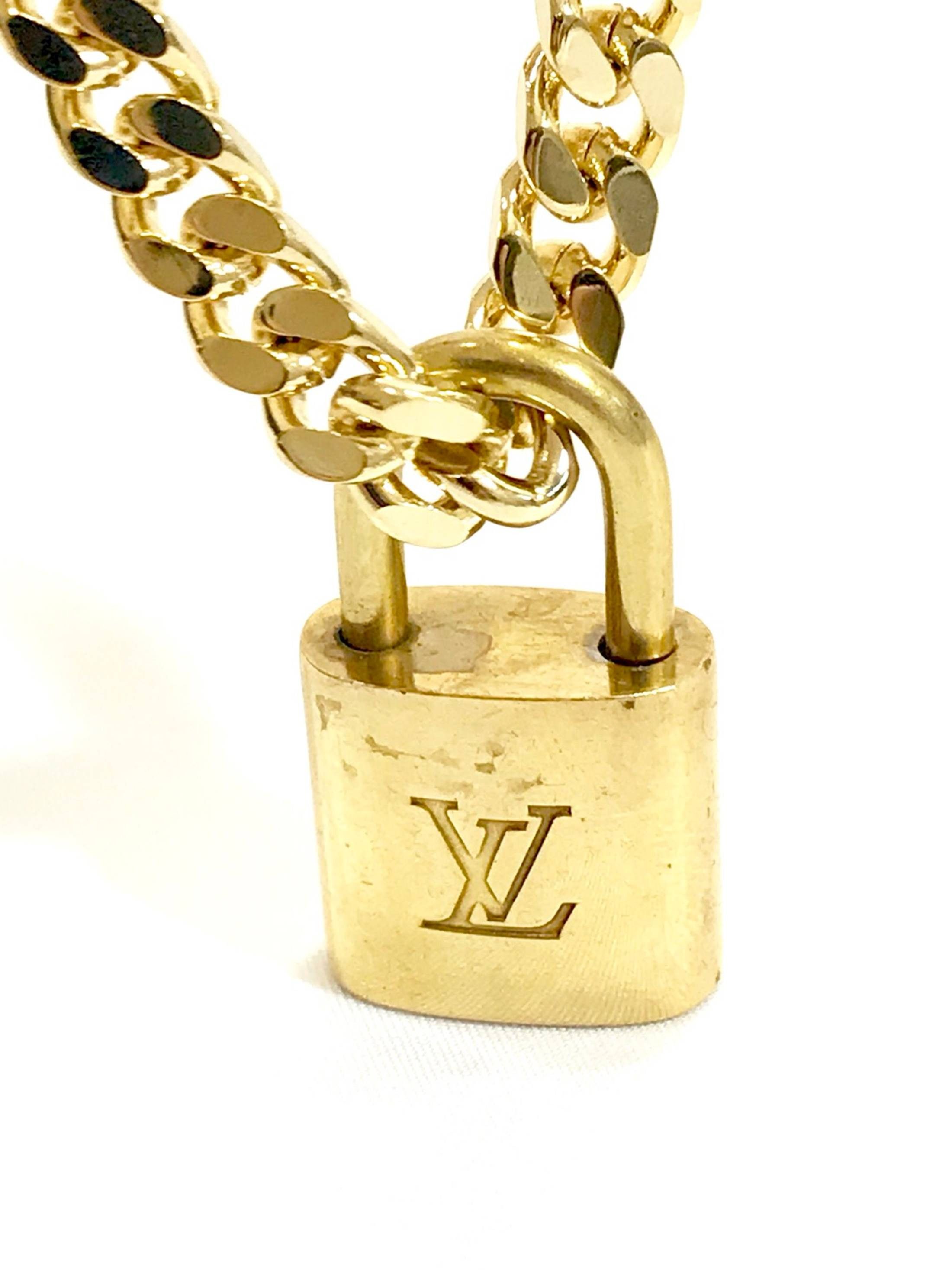 Louis Vuitton Cuban Link Lock & Key 14K Gold Chain | Grailed