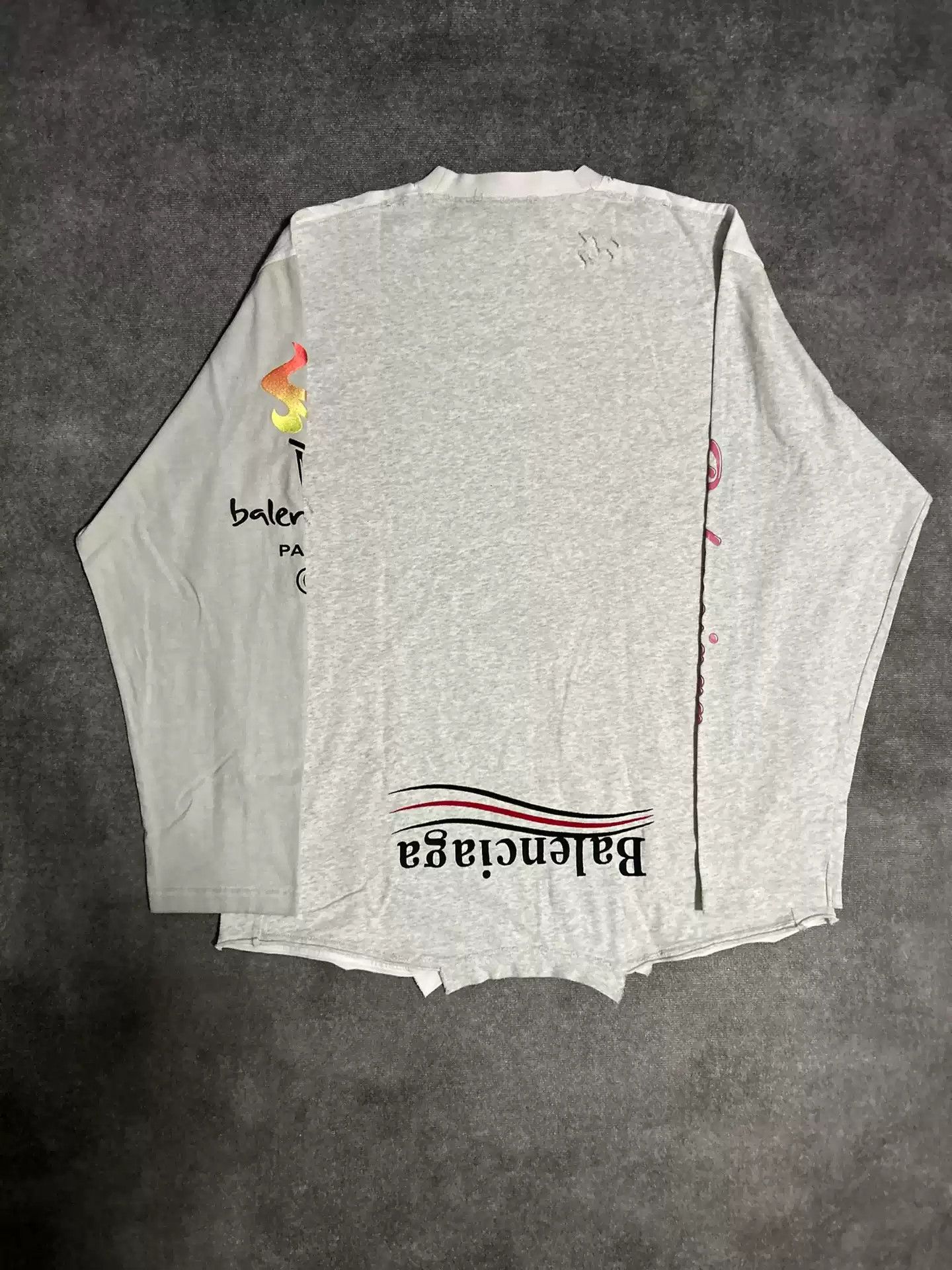 Balenciaga Balenciaga Inverted Print Loose Patchwork Logo Long Sleeve Size US L / EU 52-54 / 3 - 2 Thumbnail