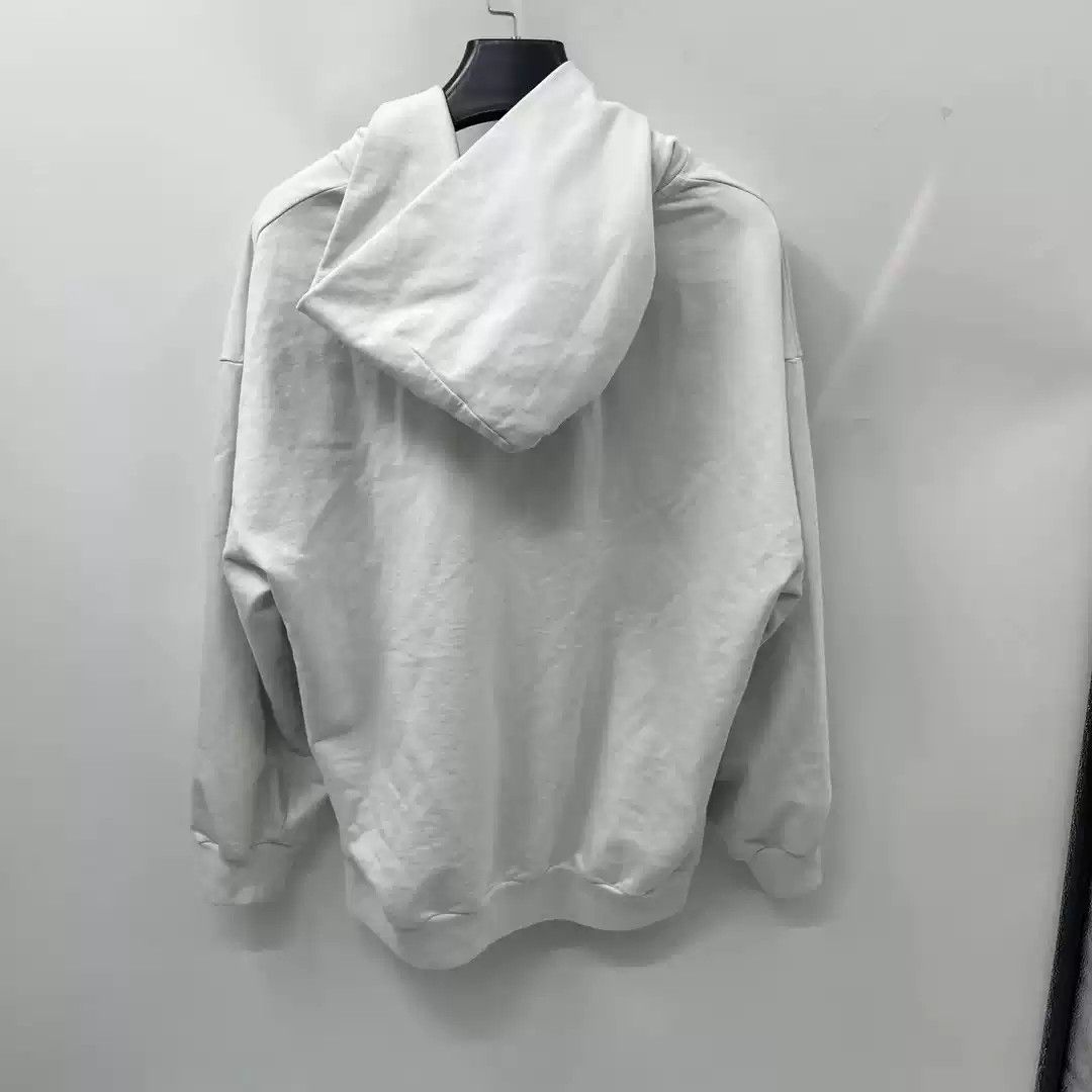 Balenciaga Balenciaga White Printed Logo Zipper Hoodie Size US L / EU 52-54 / 3 - 5 Thumbnail