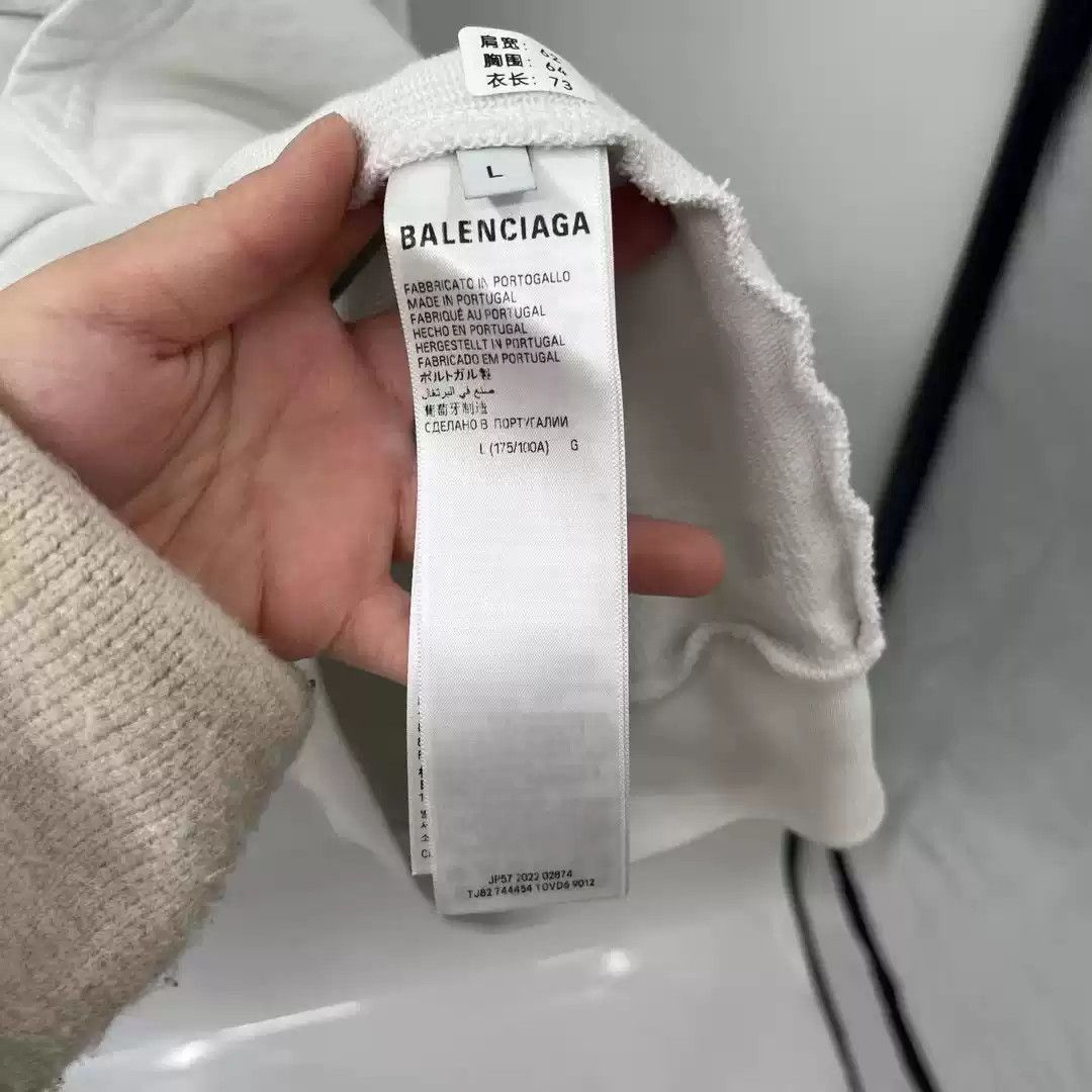 Balenciaga Balenciaga White Printed Logo Zipper Hoodie Size US L / EU 52-54 / 3 - 3 Thumbnail