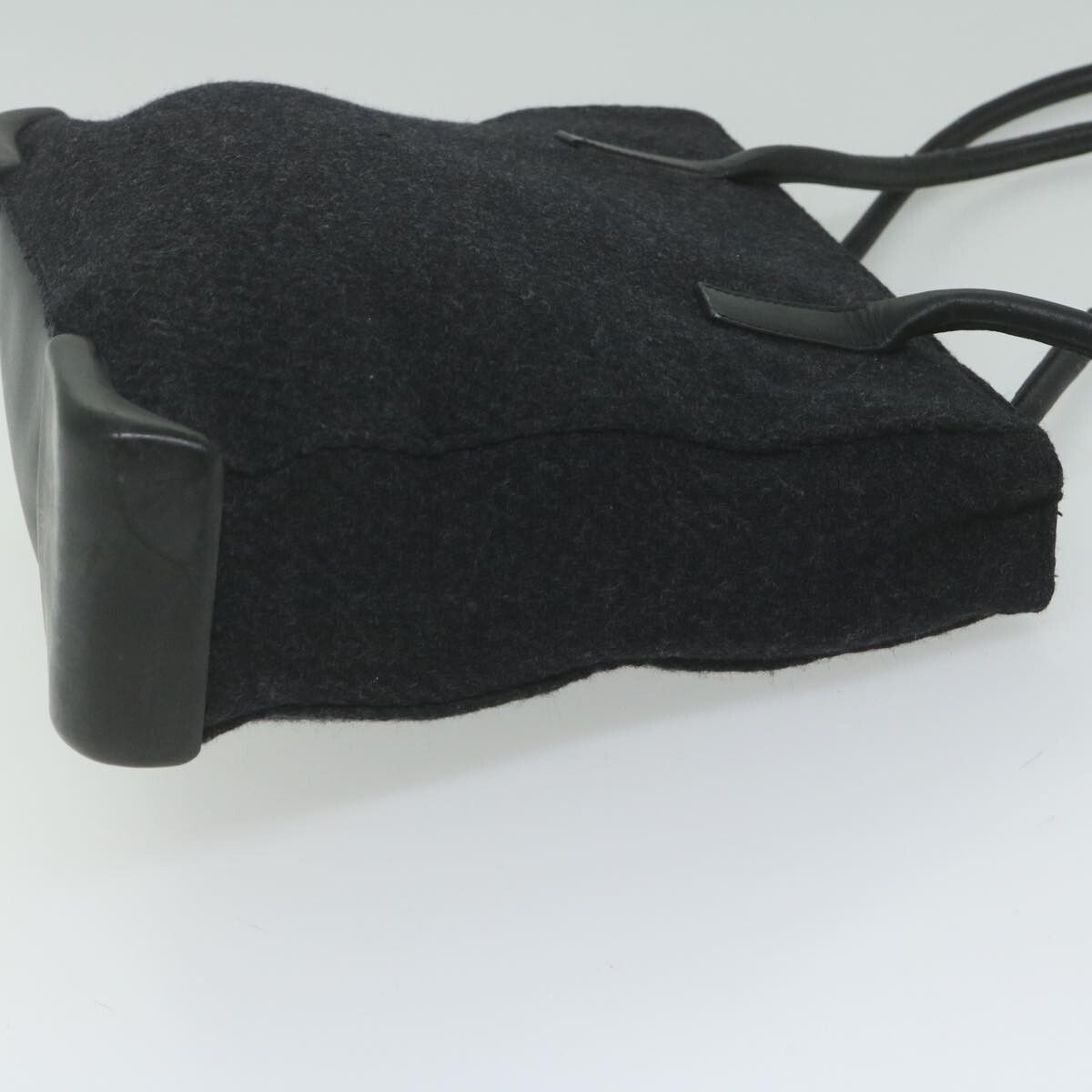 Prada PRADA Tote Bag Wool Black Auth 61633 Size ONE SIZE - 3 Thumbnail