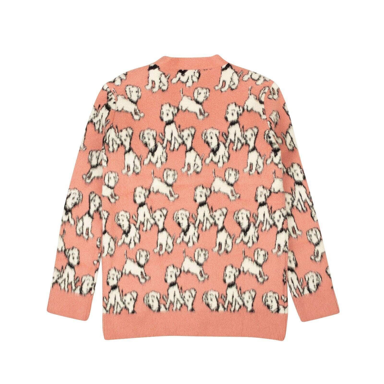 Celine Pink Cotton Jacquard Brain On Dalmatian Dog Cardigan Sweater Size US L / EU 52-54 / 3 - 3 Thumbnail