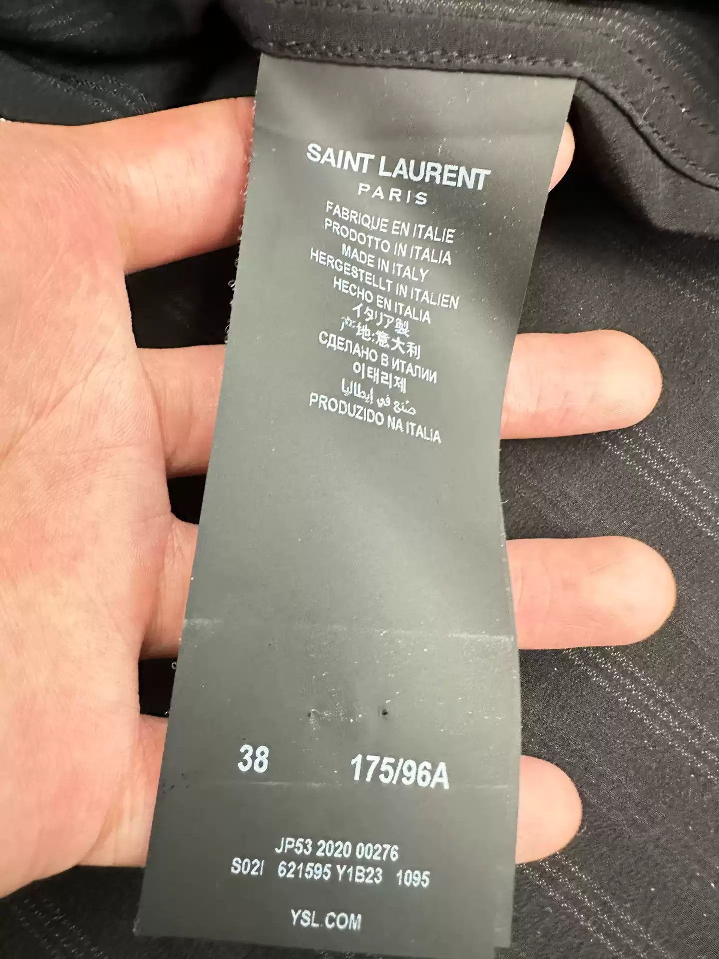 Saint Laurent Paris Saint Laurent slp Saint Laurent White Striped Silk Shirt Size US L / EU 52-54 / 3 - 4 Thumbnail
