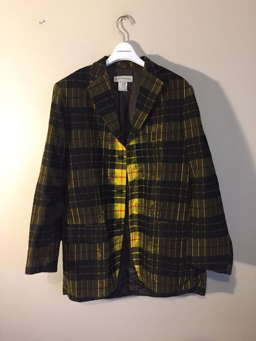 Dries Van Noten Checkered wool coat | Grailed