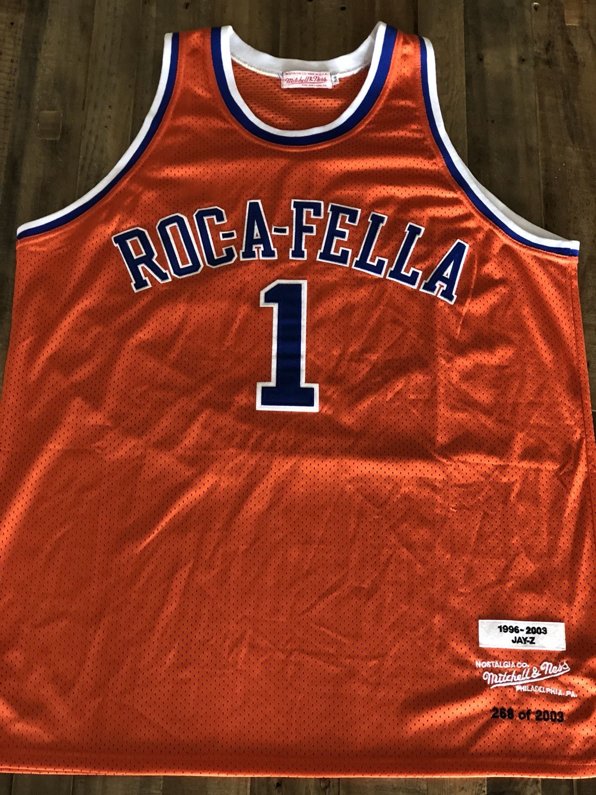 LIMITED EDITION Mitchell & Ness JAY-Z S.CARTER ROC-A-FELLA JERSEY