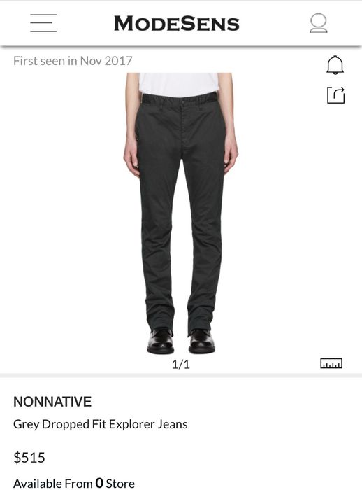 Nonnative Nonnative Grey Dropped Fit Explorer Jeans | Grailed