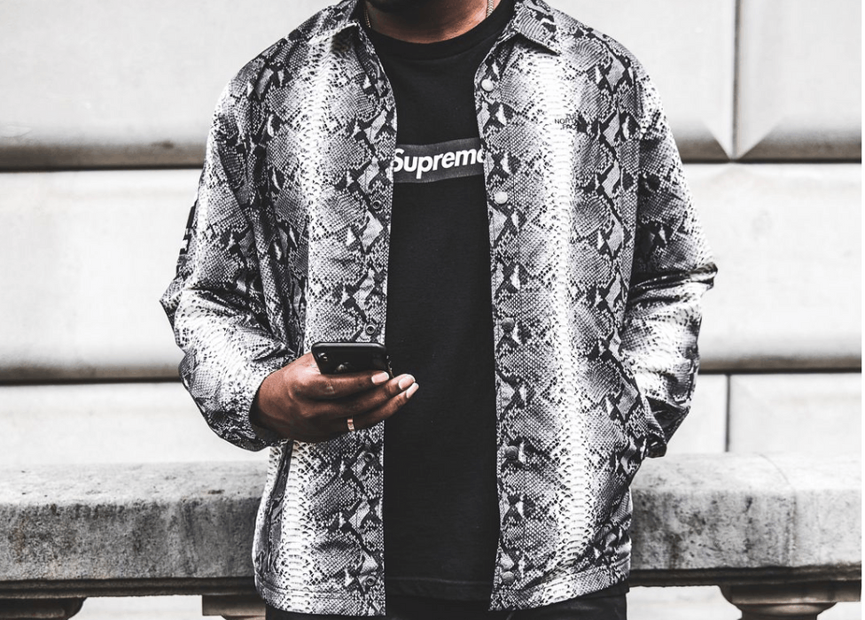 Supreme Supreme TNF Snakeskin Taped Seam Coaches Jacket | Grailed