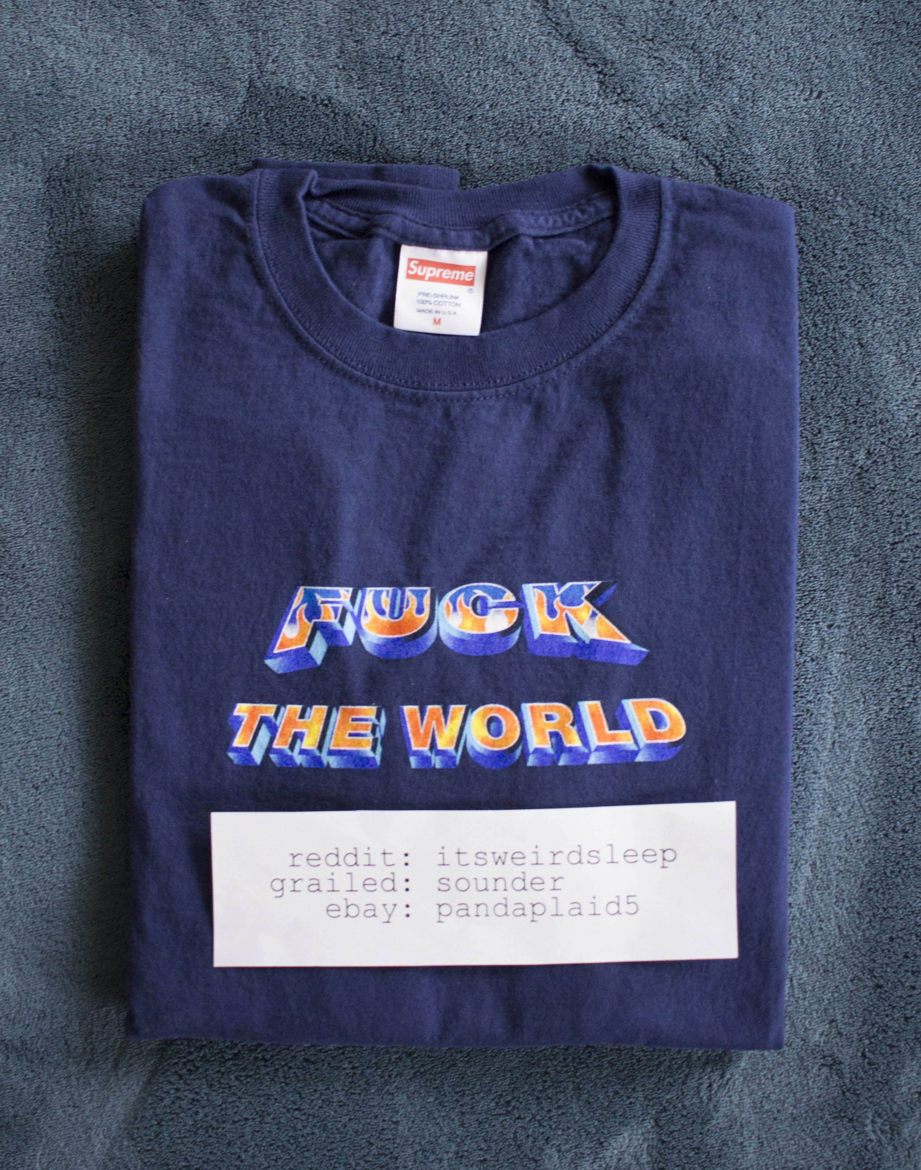 Supreme Supreme Fuck the World T-Shirt Black | Grailed