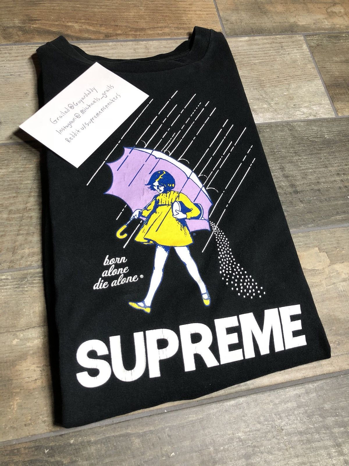 Supreme Born Alone Die Alone Morton Salt Tee | Grailed