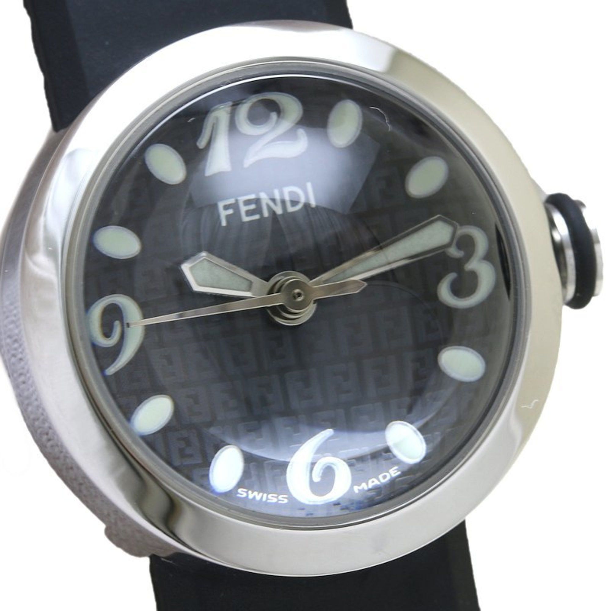 FENDI Boosra F802211 8010L Stainless Steel x Rubber Black Ladies 39213  Watches