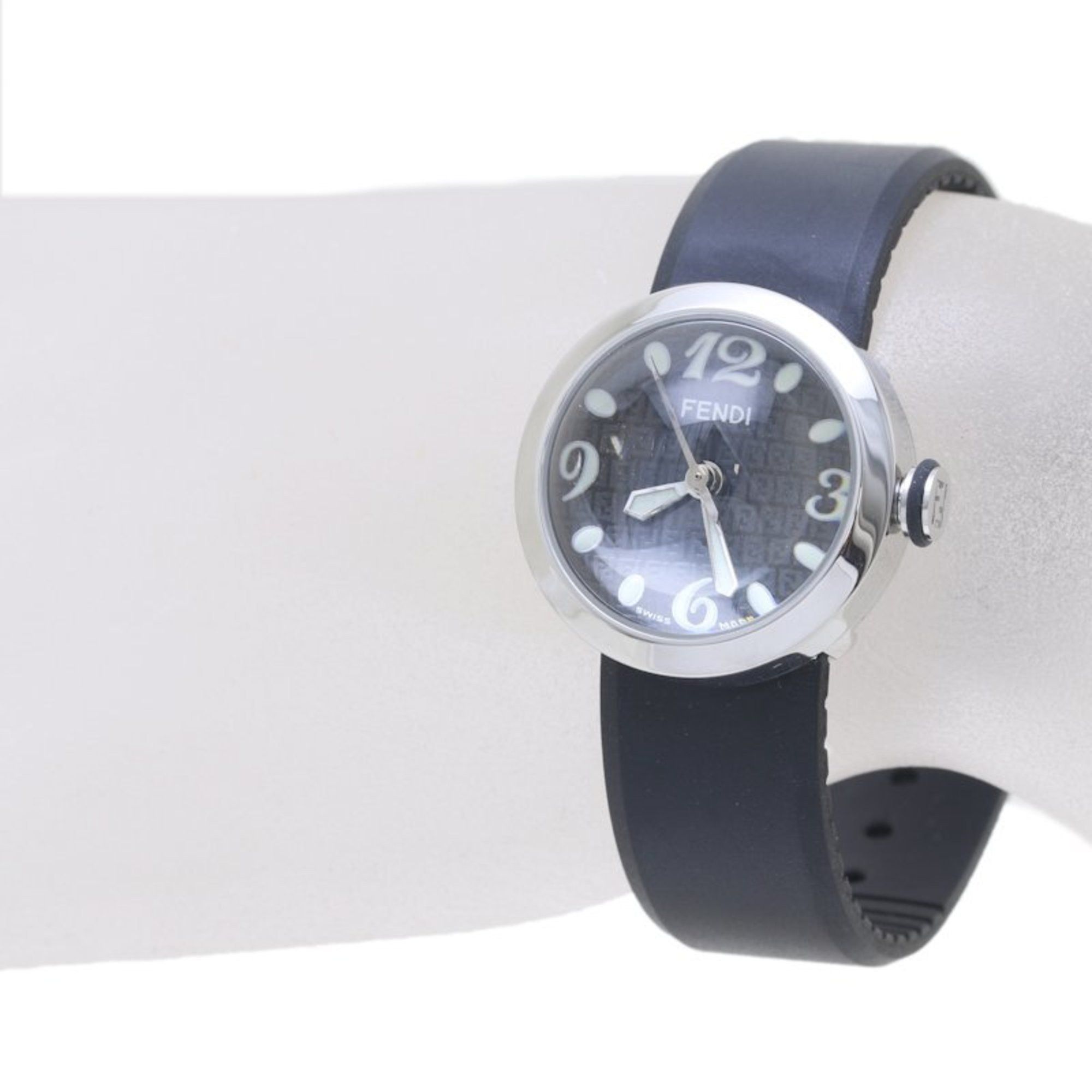 FENDI Boosra F802211 8010L Stainless Steel x Rubber Black Ladies 39213  Watches