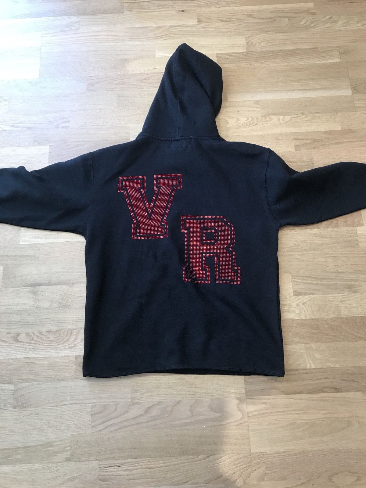 Revenge red rhinestone hoodie sale