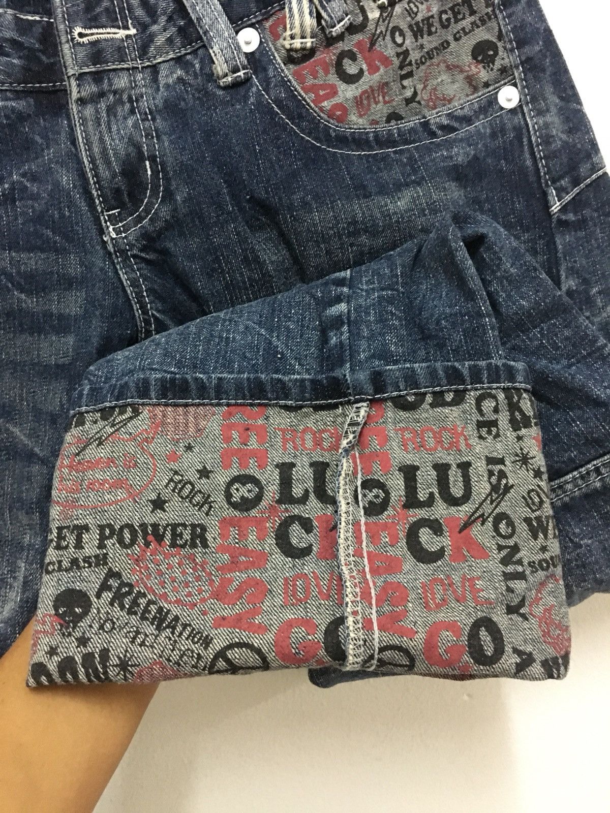 Designer Dominate Handcrafted Jeans Denim Rare Design Size US 33 - 6 Thumbnail