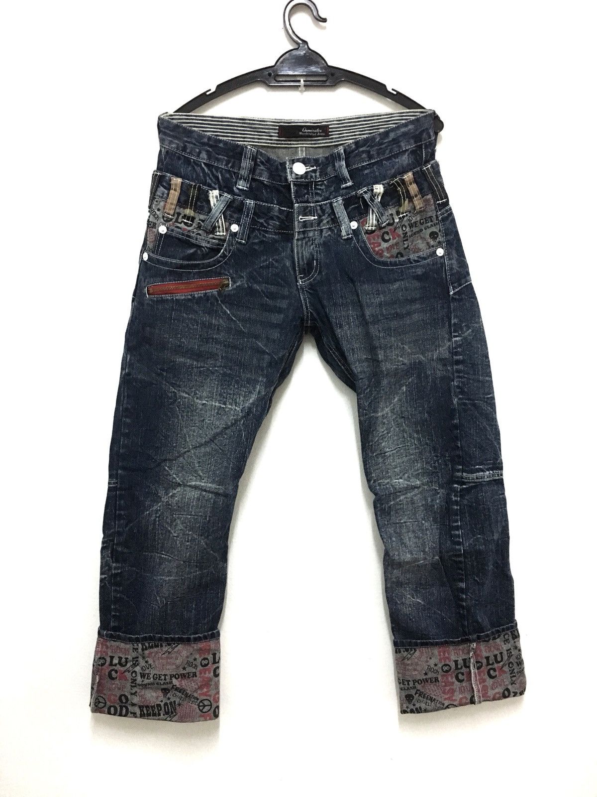 Designer Dominate Handcrafted Jeans Denim Rare Design Size US 33 - 2 Thumbnail