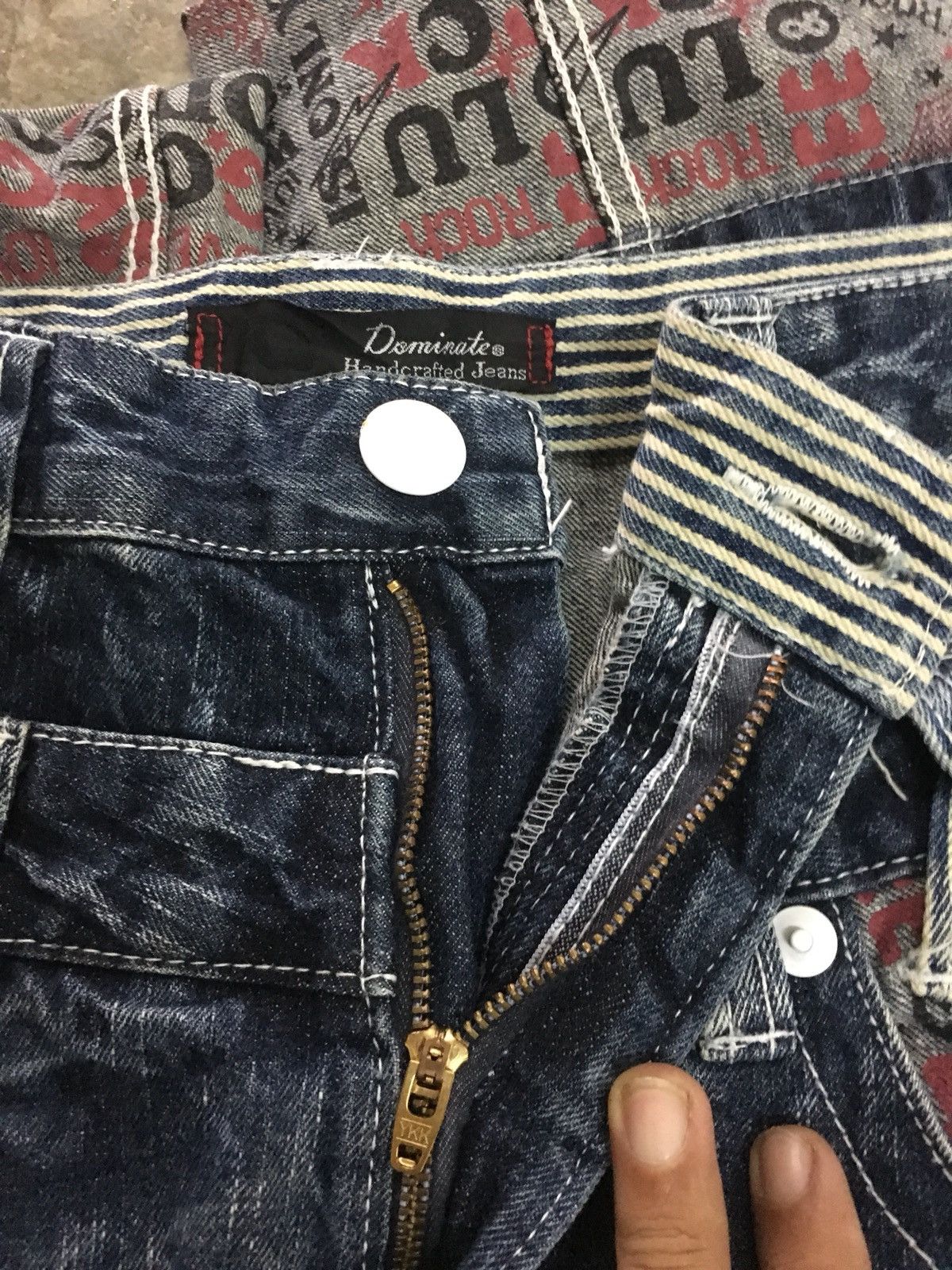 Designer Dominate Handcrafted Jeans Denim Rare Design Size US 33 - 10 Thumbnail
