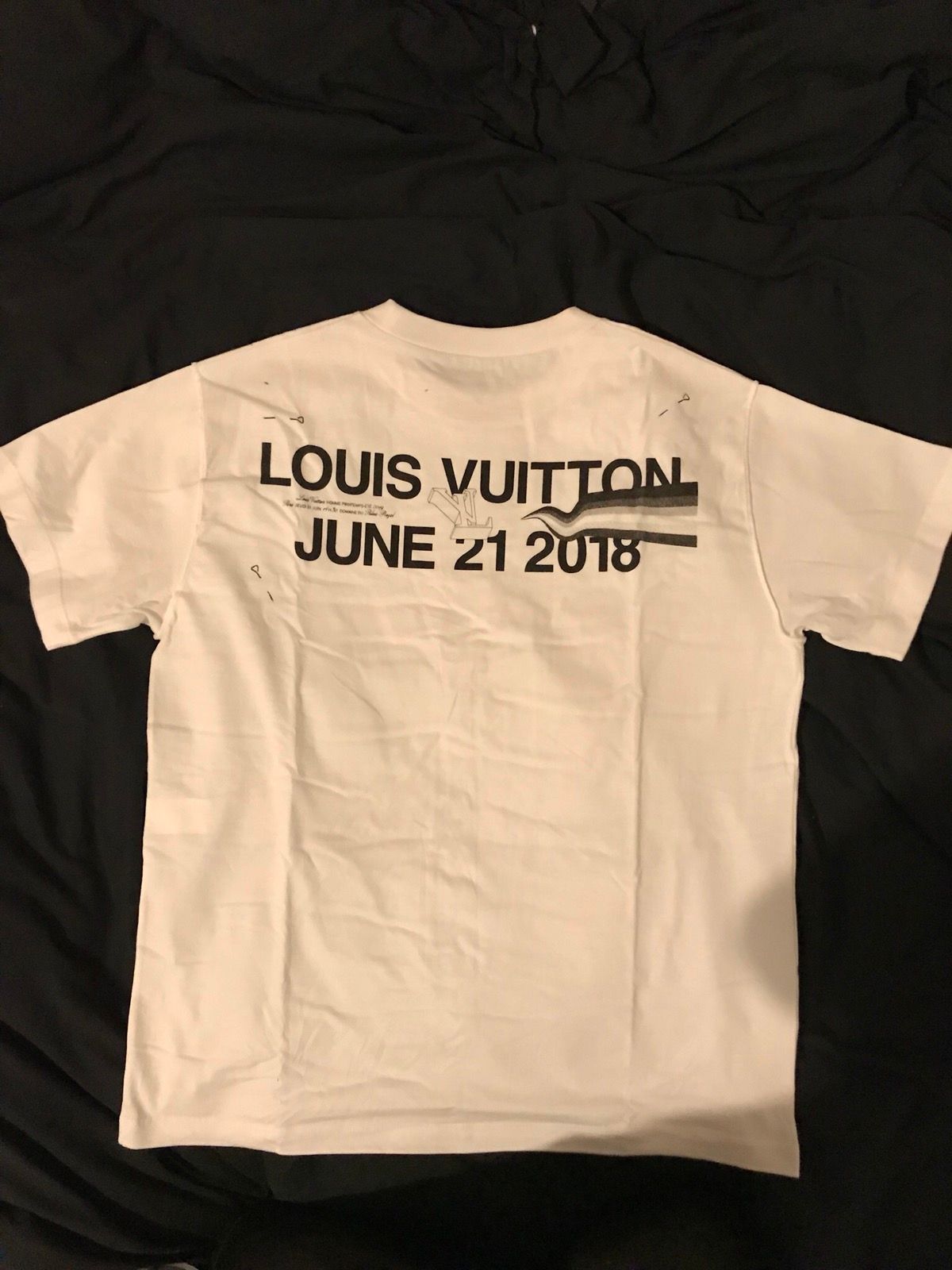 Louis Vuitton 100% Cotton T-shirt Blue by Virgil Abloh Size 4L