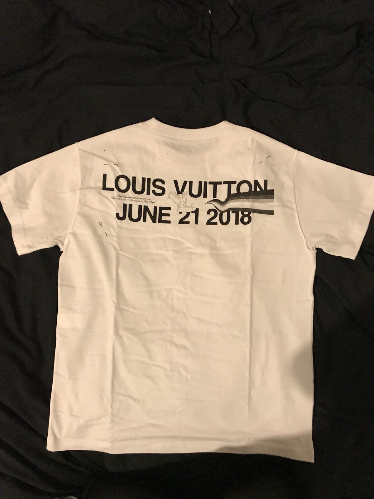 Louis Vuitton 100% Cotton T-shirt Blue by Virgil Abloh Size 4L fits 56-58 US