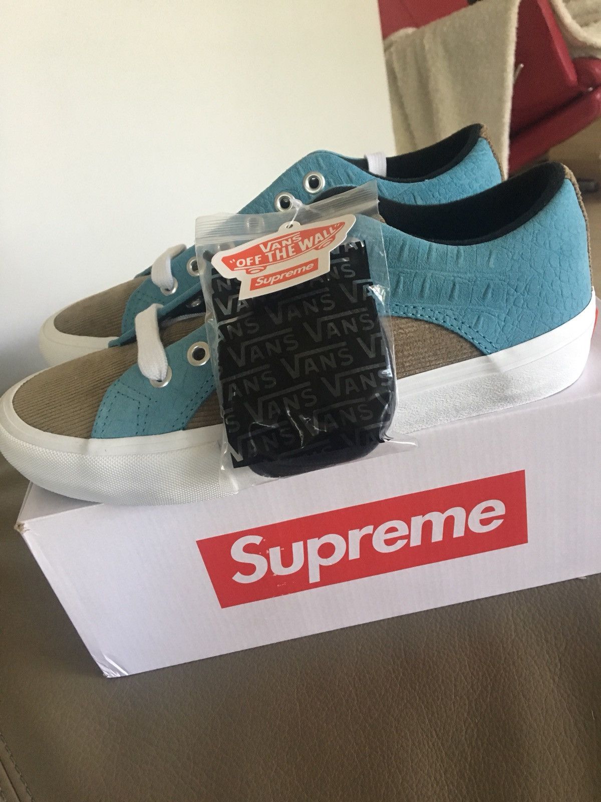 Supreme Vans Supreme X Vans crocodile Corduroy Blue Grailed