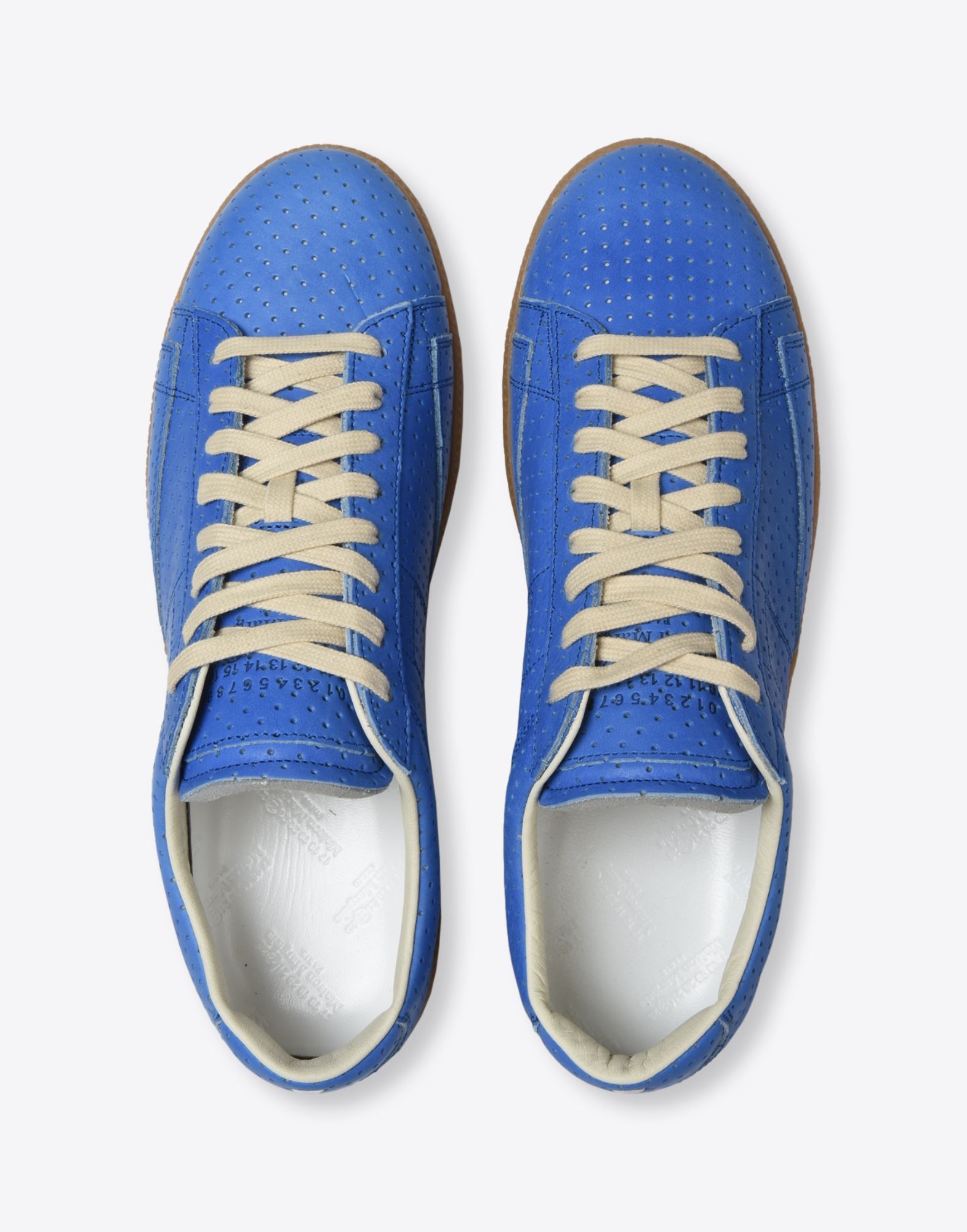 Maison Margiela Low Top Ace Sneakers Blue Perforated Leather Size US 9 / EU 42 - 3 Thumbnail