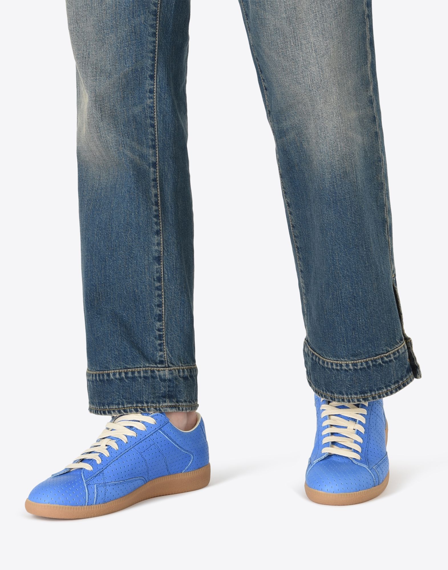 Maison Margiela Low Top Ace Sneakers Blue Perforated Leather Size US 9 / EU 42 - 6 Thumbnail