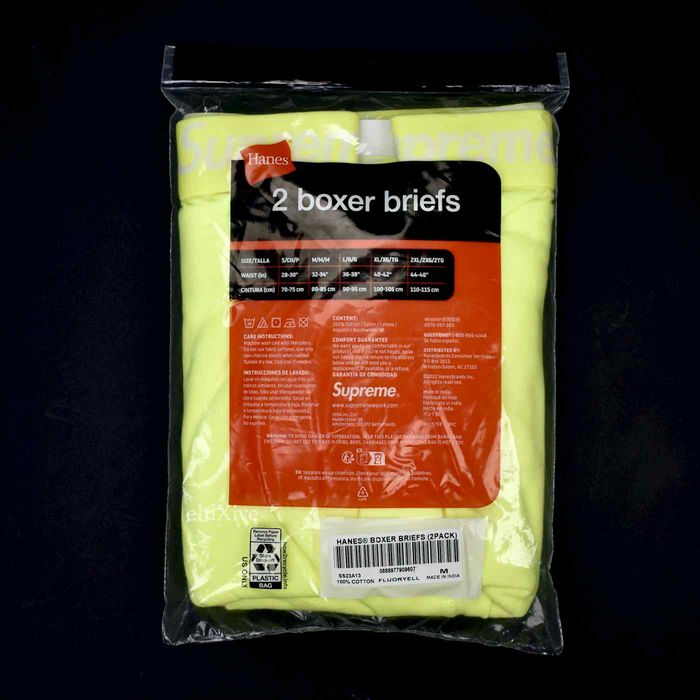 Supreme Supreme Fluorescent Yellow Neon Logo Boxer Briefs 2-Pack