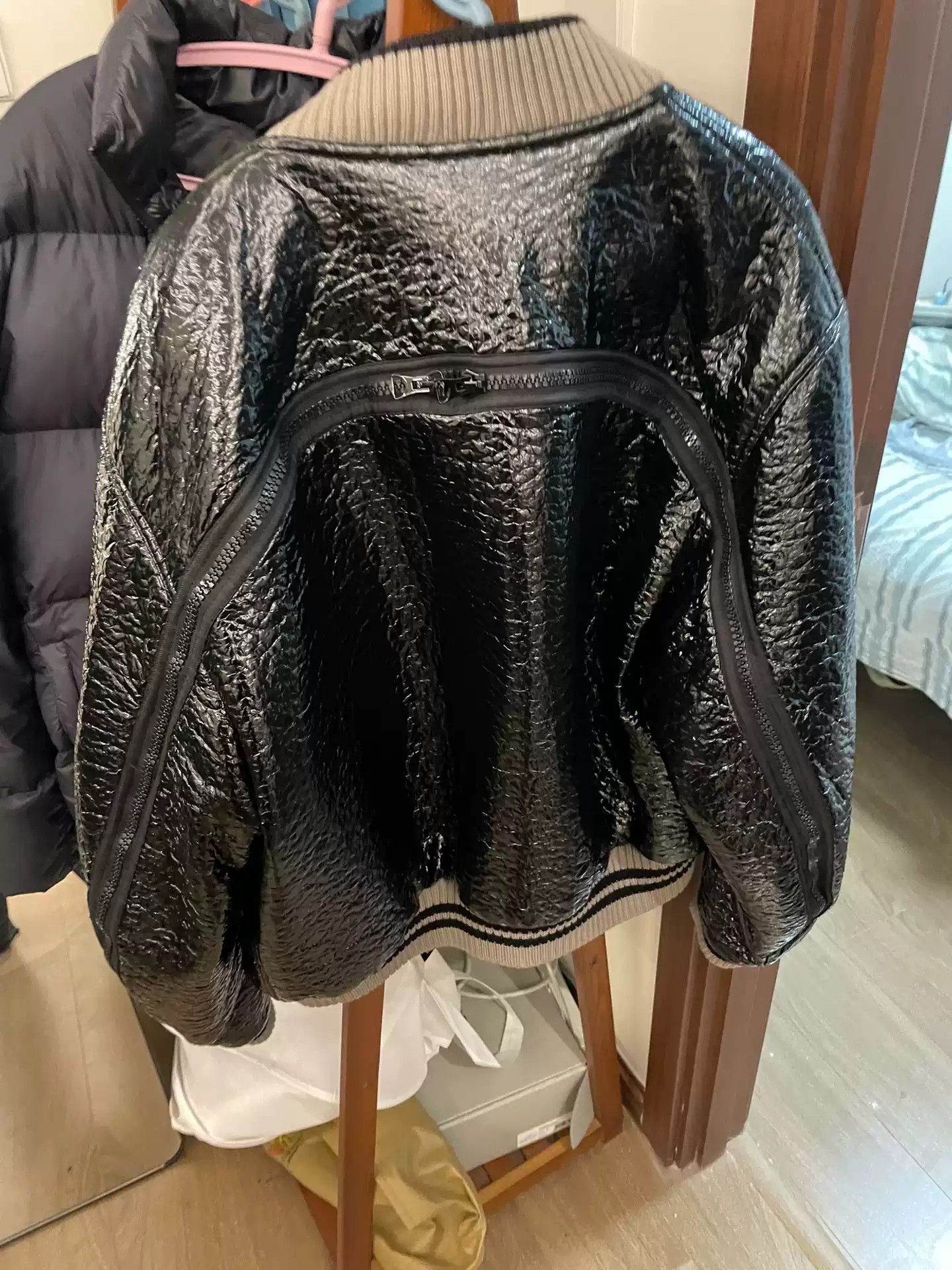Dries Van Noten DRIES VAN NOTEN wax leather zipper baseball jacket Size US L / EU 52-54 / 3 - 7 Thumbnail