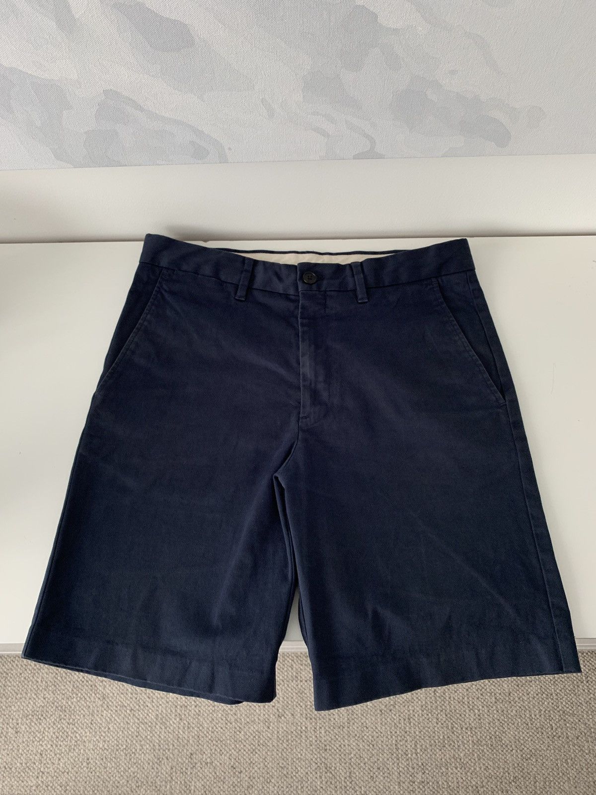 image of Acne Studios Navy Adrian Twill Short, Men's (Size 32)