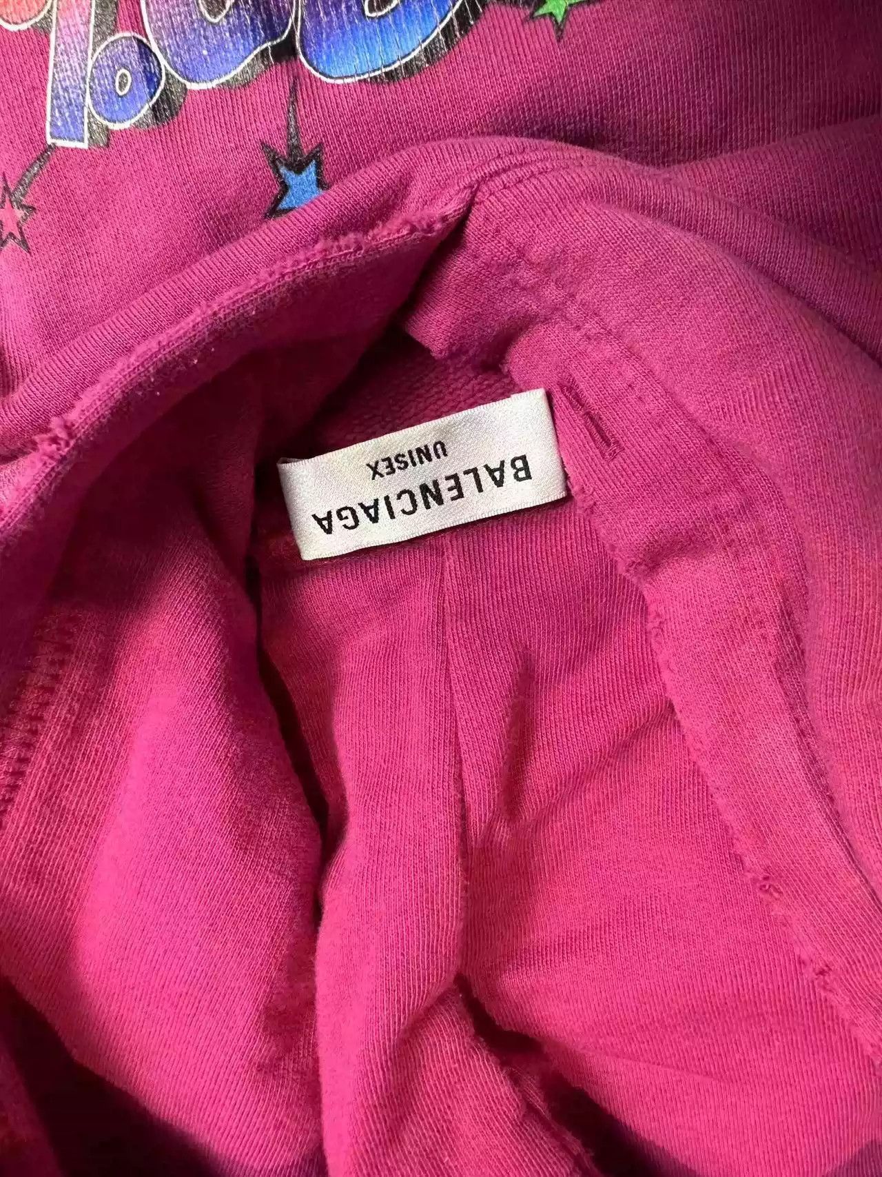 Balenciaga Balenciaga Rose-red Rainbow Lettered Hoodie Size US S / EU 44-46 / 1 - 4 Thumbnail
