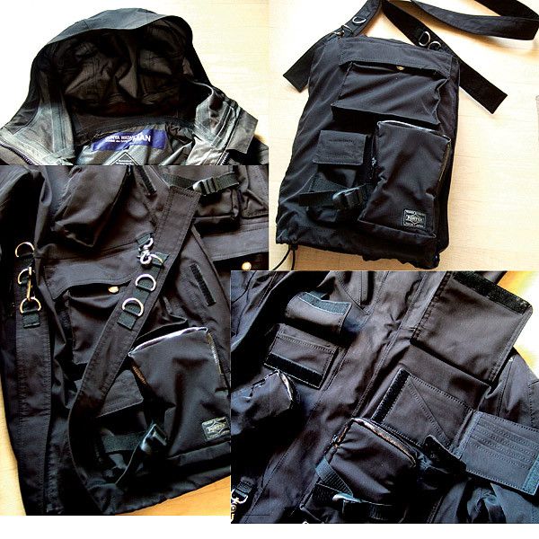 Junya Watanabe AW2005 black GORE-TEX drawstring jacket and skirt set - S M
