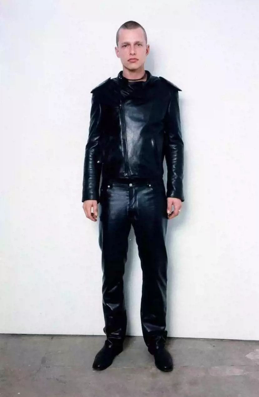 Helmut Lang Helmut lang archive leather pants A/W1999 micro lambskin trousers with multi-cut pieces Size US 29 - 5 Thumbnail
