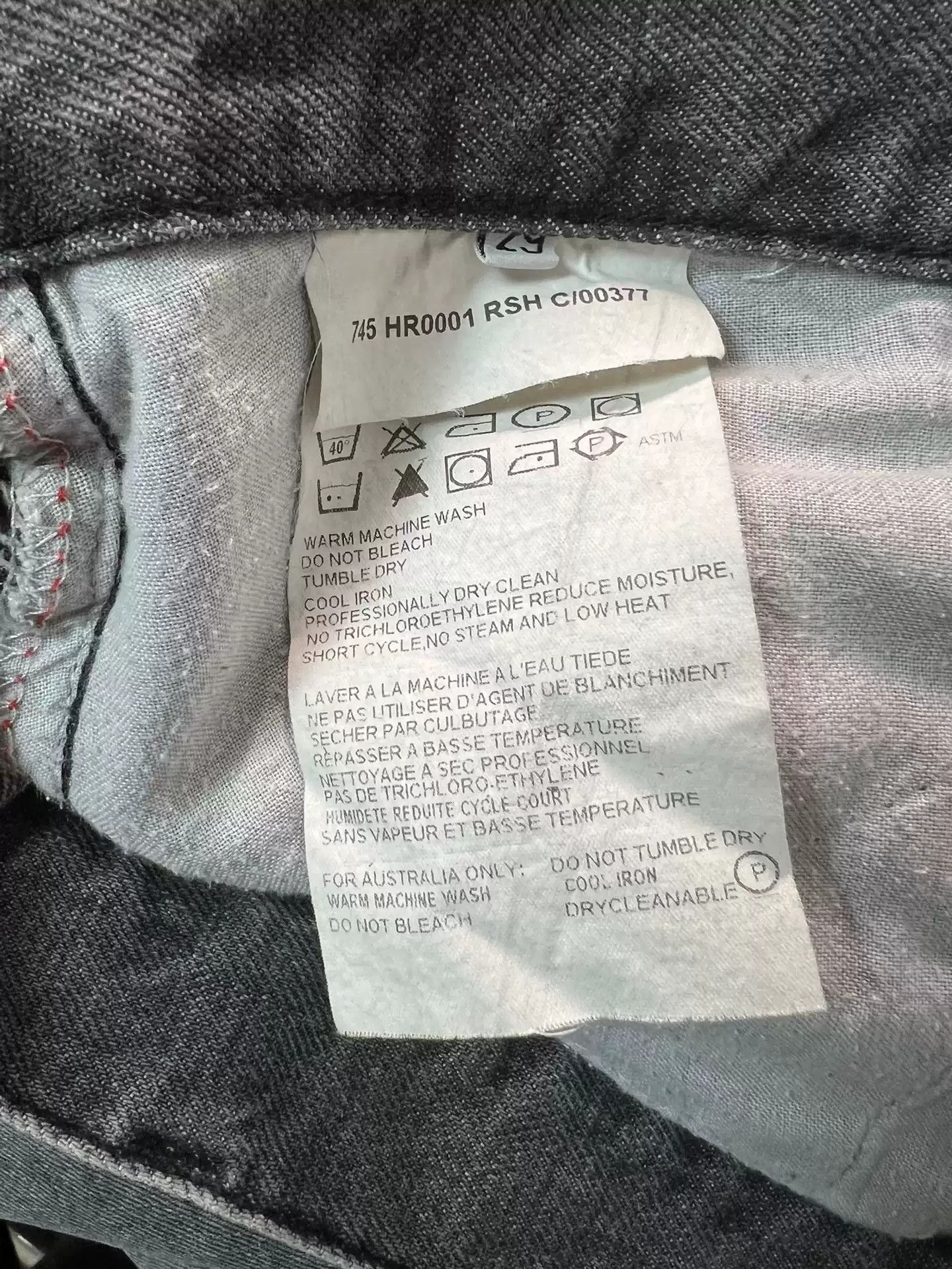 Helmut lang faded black denim classic 5 pocket