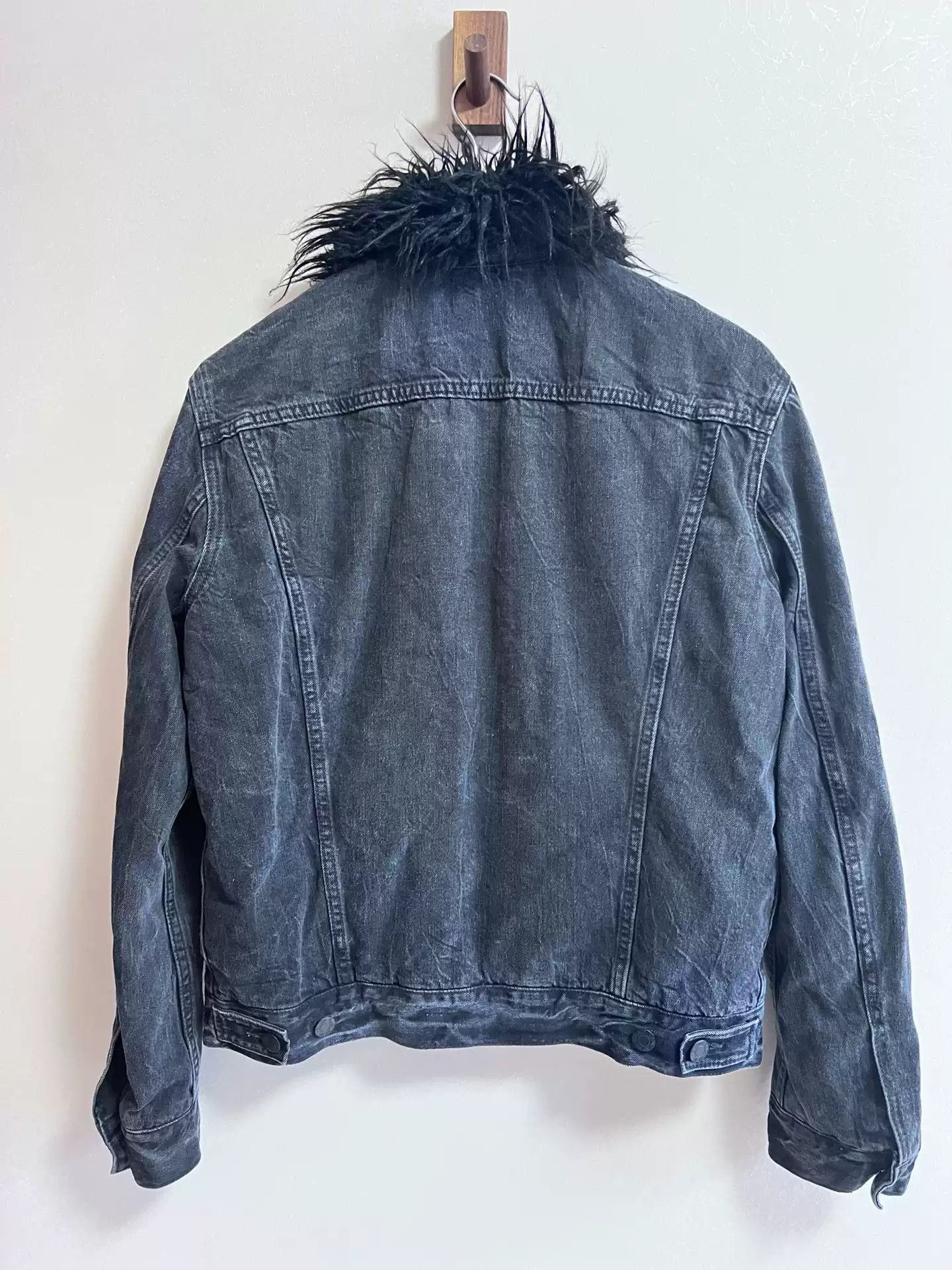 Helmut Lang Helmut Lang woolly collar denim jacket Size US M / EU 48-50 / 2 - 3 Thumbnail