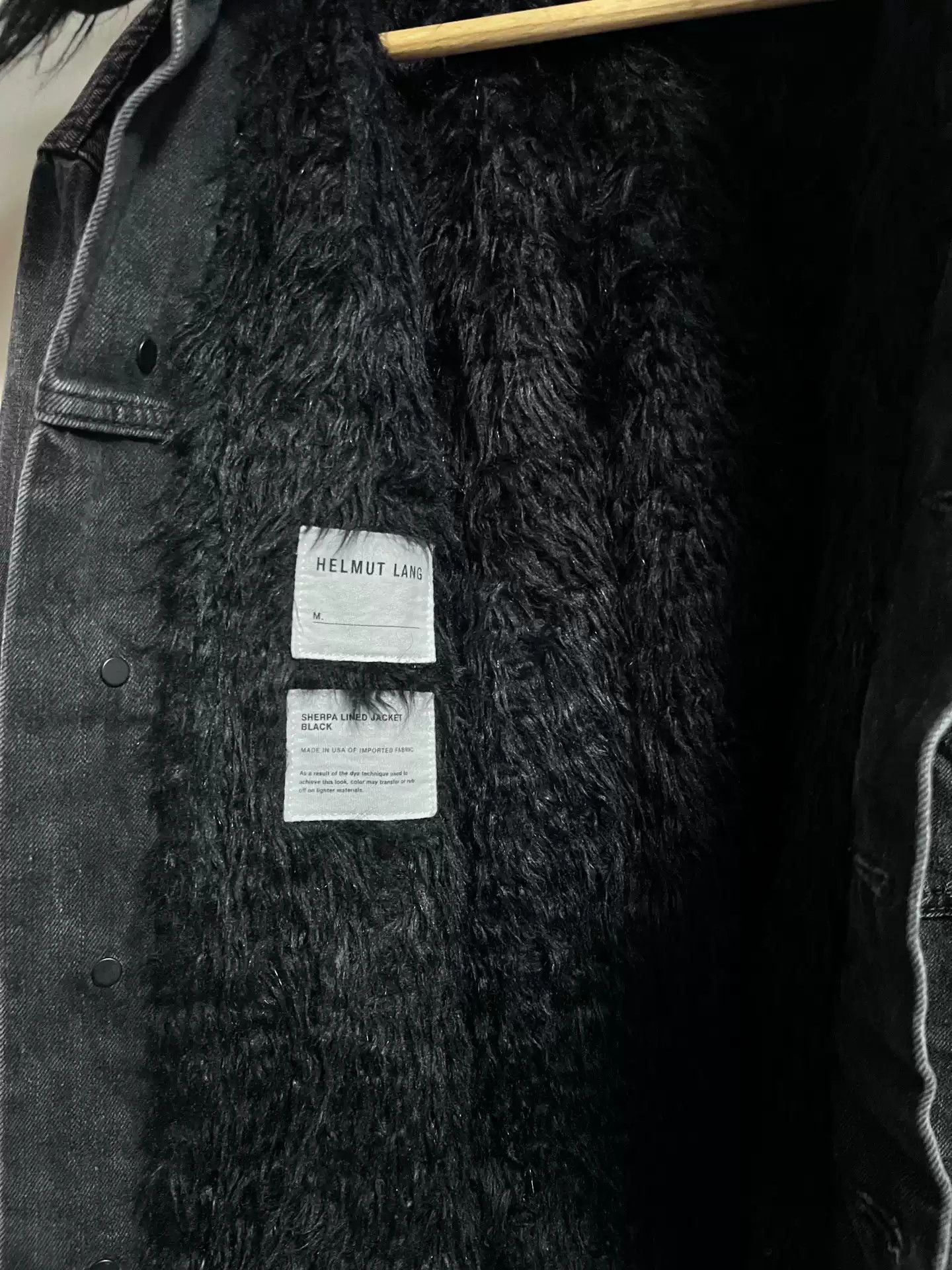 Helmut Lang Helmut Lang woolly collar denim jacket Size US M / EU 48-50 / 2 - 4 Thumbnail