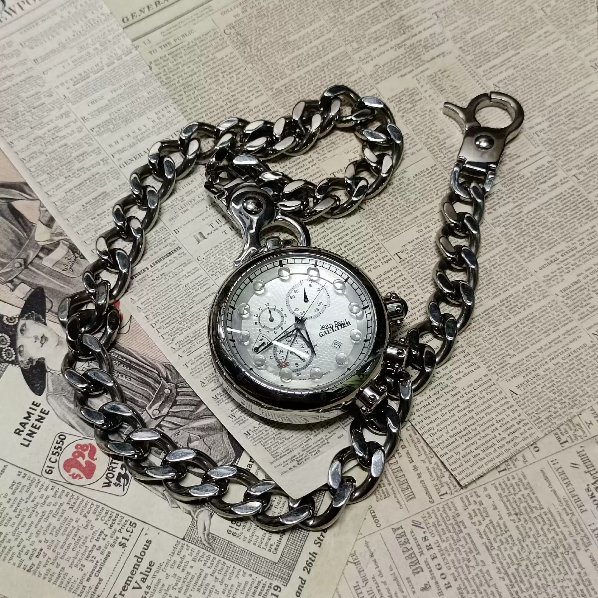 Jean Paul Gaultier Jeanpaul gaultierfile Blue Stone Glass Pocket-watch Watch Size ONE SIZE - 2 Thumbnail