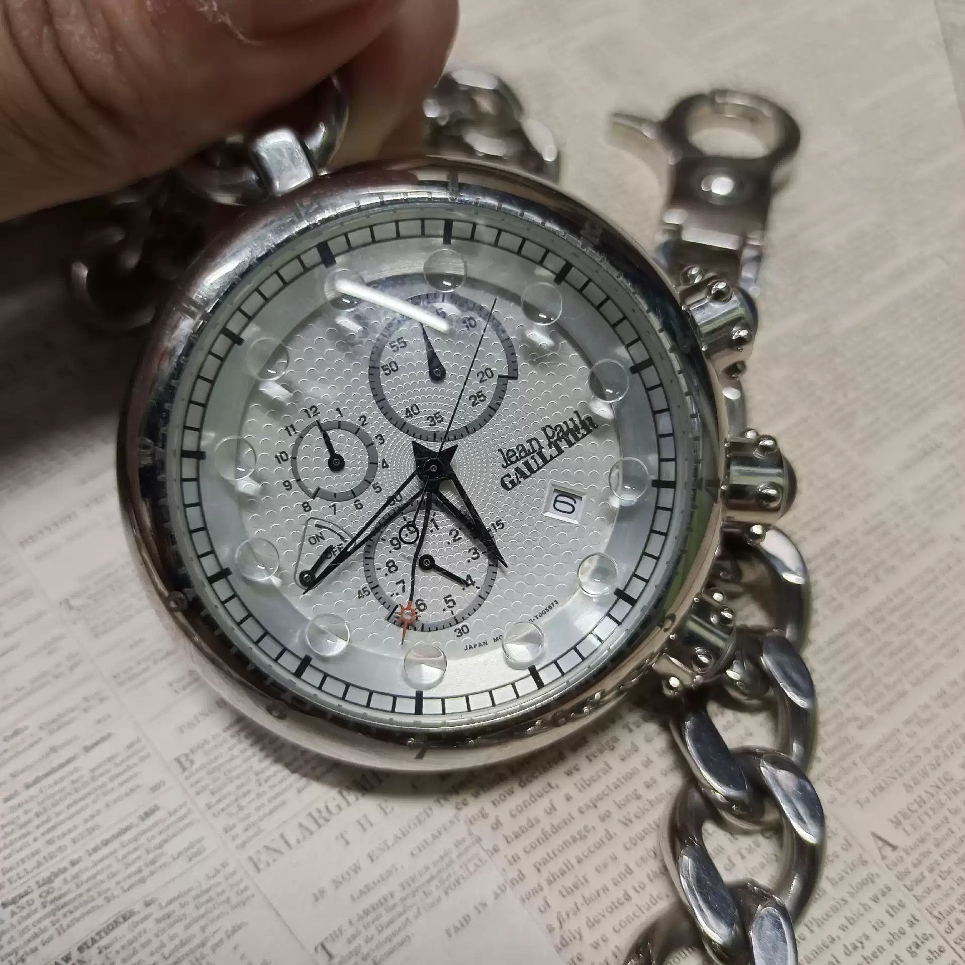 Jean Paul Gaultier Jeanpaul gaultierfile Blue Stone Glass Pocket-watch Watch Size ONE SIZE - 4 Thumbnail