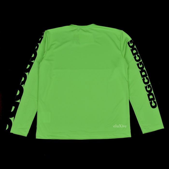 Comme des Garcons CDG Breaking News Green LS Logo T-Shirt NWT