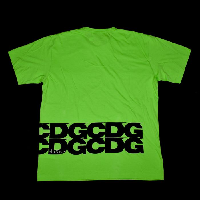 Comme des Garcons CDG Breaking News Green SS Logo T-Shirt NWT