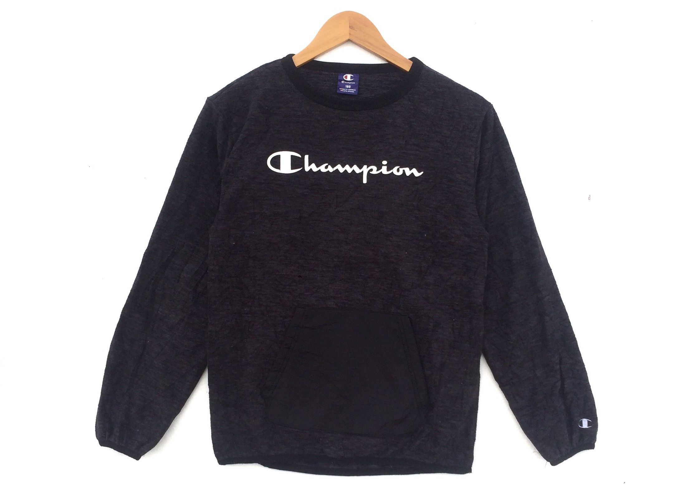 Champion Micro Fleece Spellout Jumper Pullover Sweatshirt Crewneck