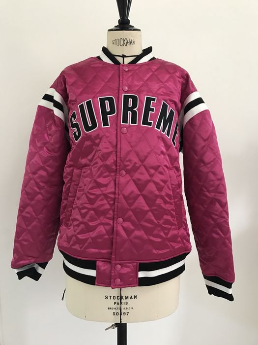 Supreme quilted satin varsity cheap jacket