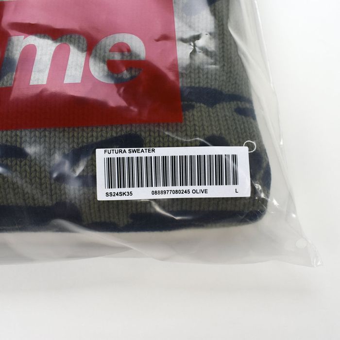 Supreme Supreme Futura Allover Print Sweater Olive | Grailed