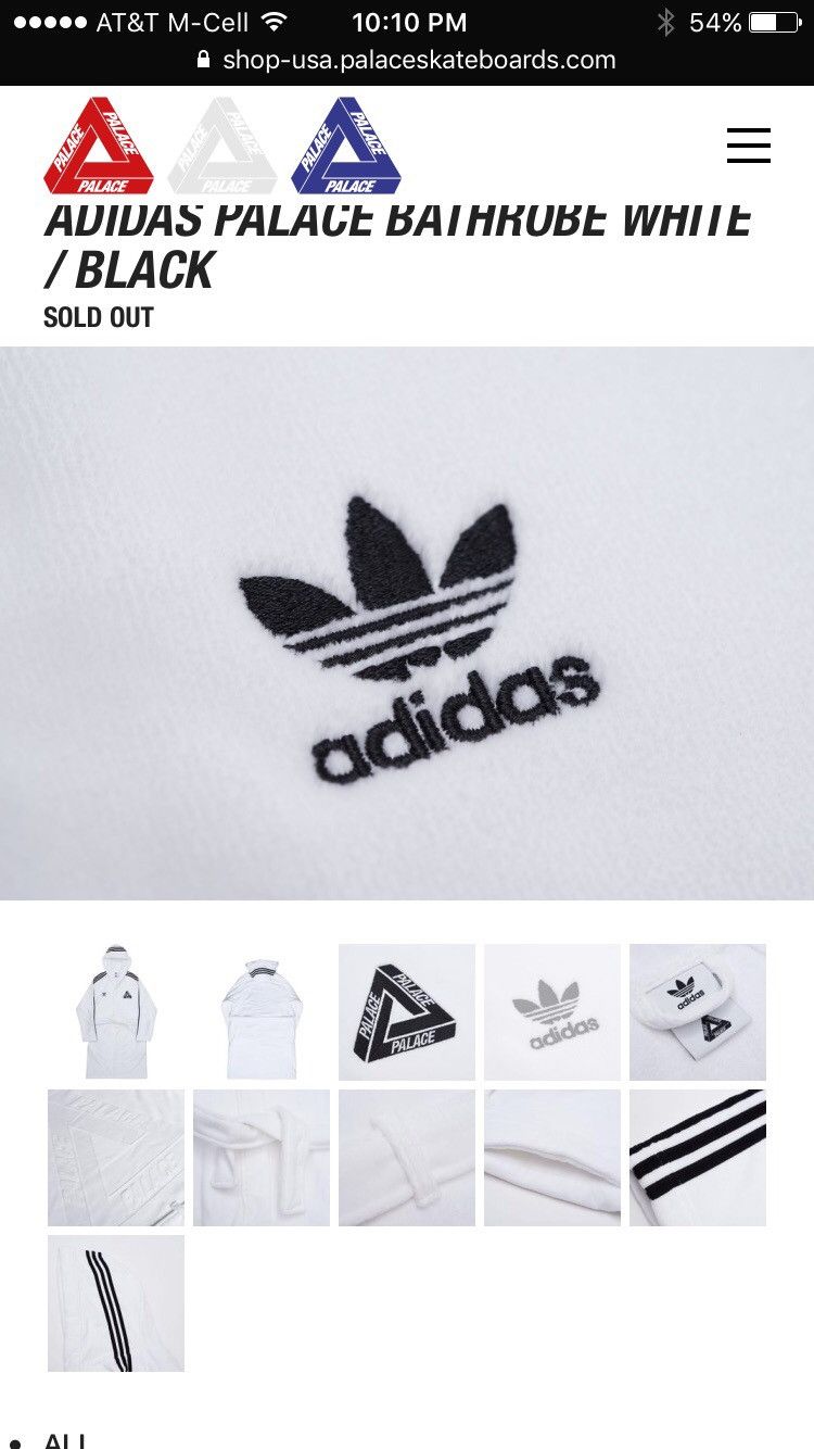 Palace x adidas robe best sale