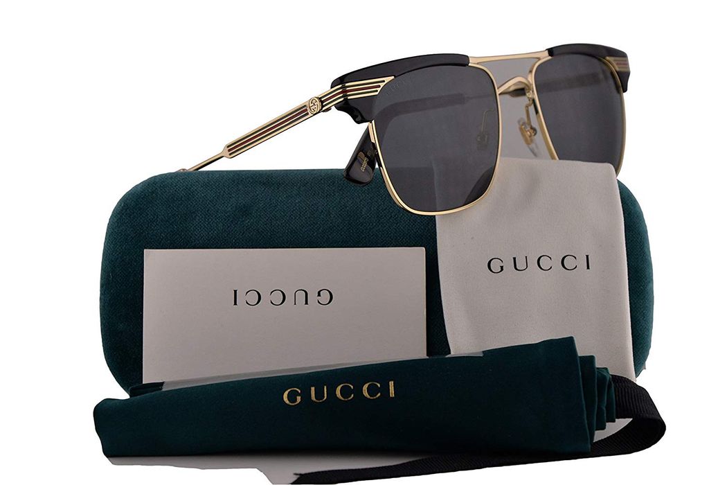 Gucci NEW Gucci 0287S Black Striped Metal Wayfarer Sunglasses