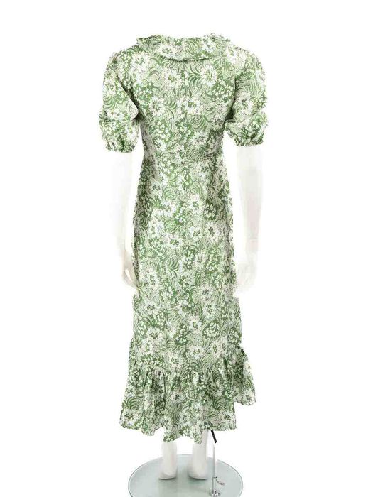 Green Silk Floral Dress Green Silk Dress With Flowers Floral Satin Maxi  Dress Black Friday
